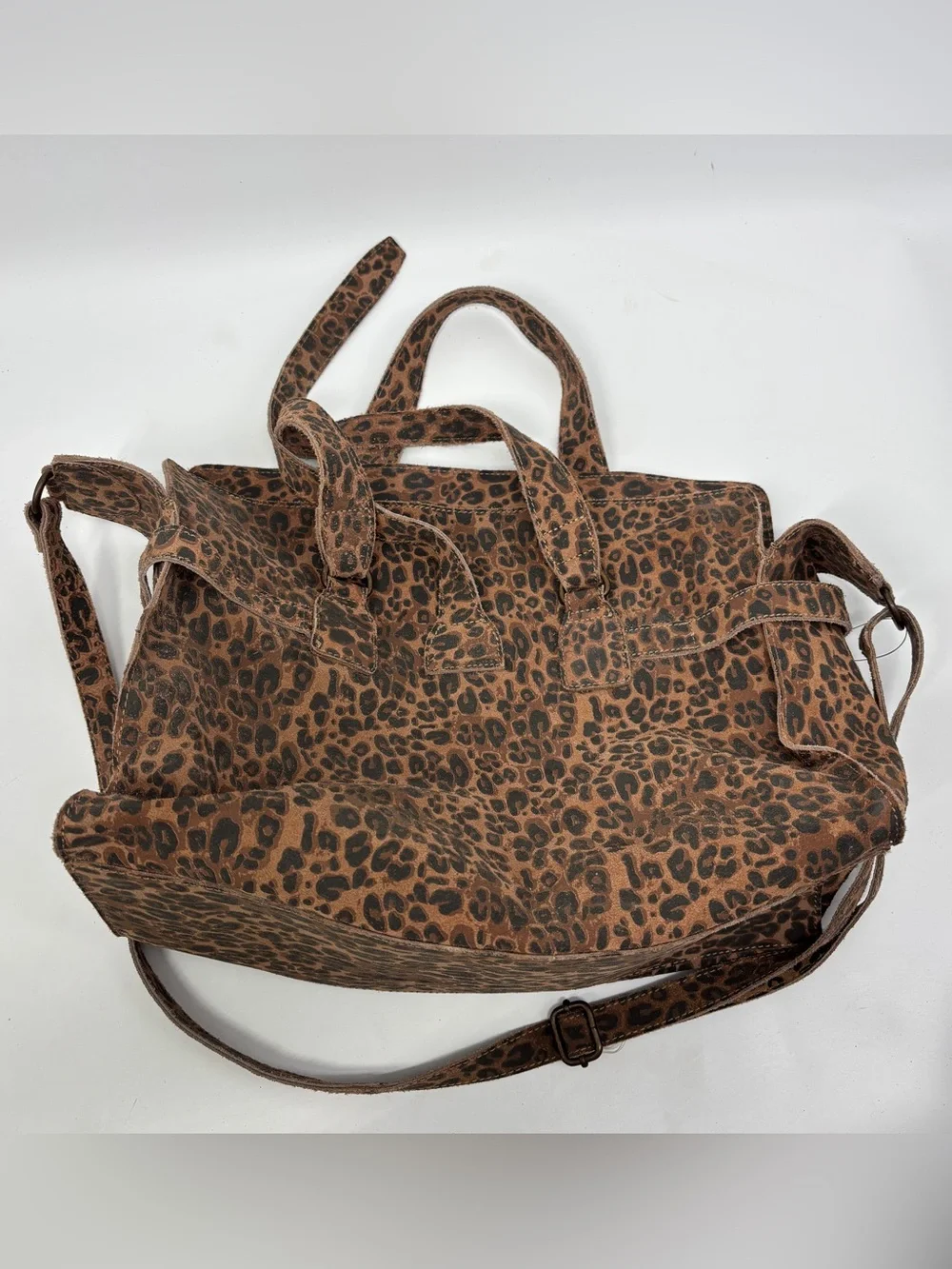 Free People Wild Thing leather Leopard Tote Bag